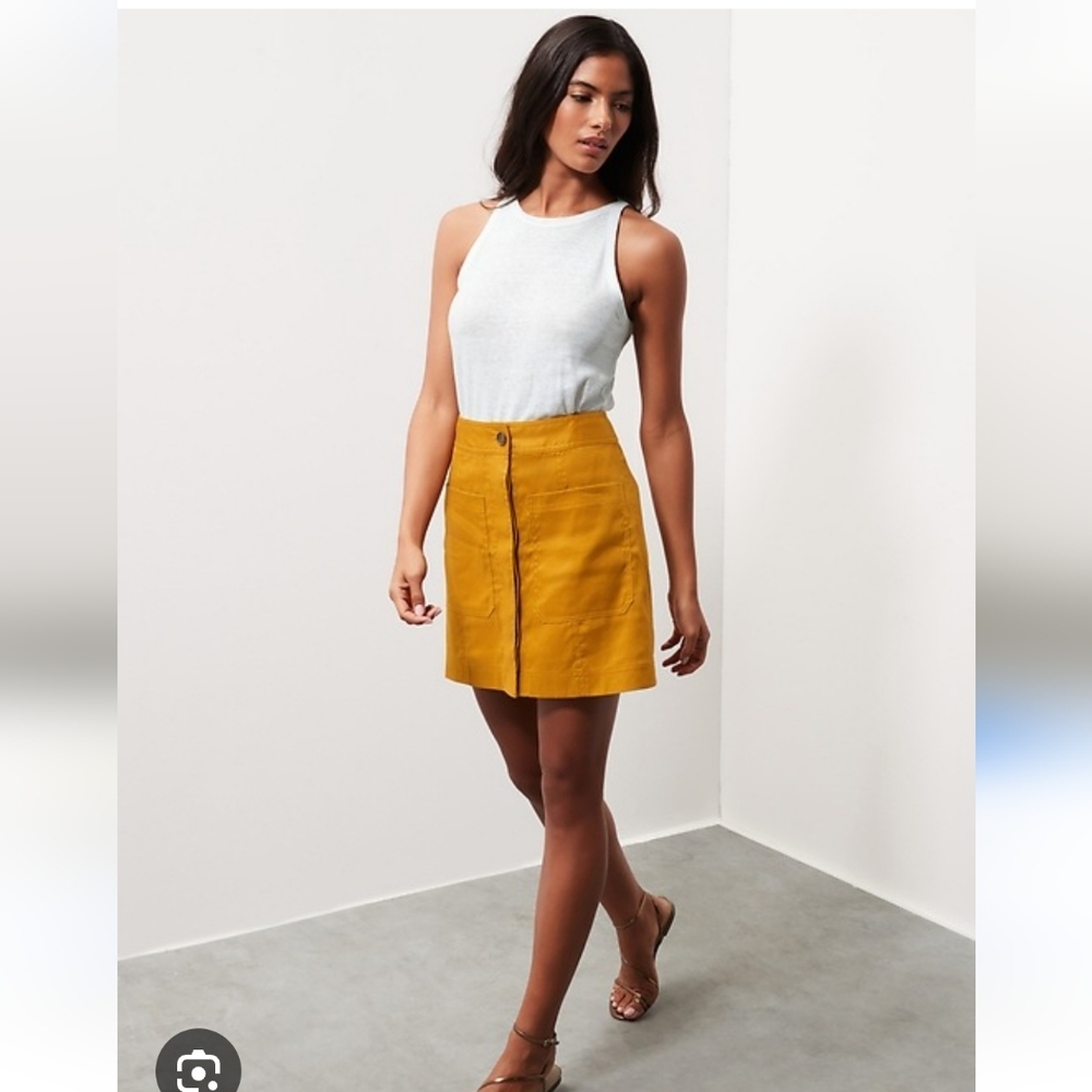 Banana Republic Yellow Mini Skirt